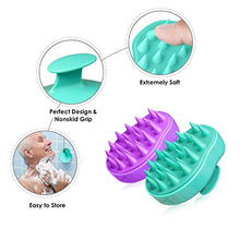 Load image into Gallery viewer, Scalp Massager Shampoo Brush, for Wet and Dry Hair, Soft Silicone Scalp Brush for Men, Women, Kids(Teal+Purple)