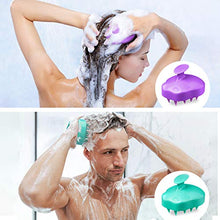 Load image into Gallery viewer, Scalp Massager Shampoo Brush, for Wet and Dry Hair, Soft Silicone Scalp Brush for Men, Women, Kids(Teal+Purple)