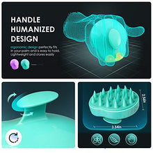 Load image into Gallery viewer, Scalp Massager Shampoo Brush, for Wet and Dry Hair, Soft Silicone Scalp Brush for Men, Women, Kids(Teal+Purple)